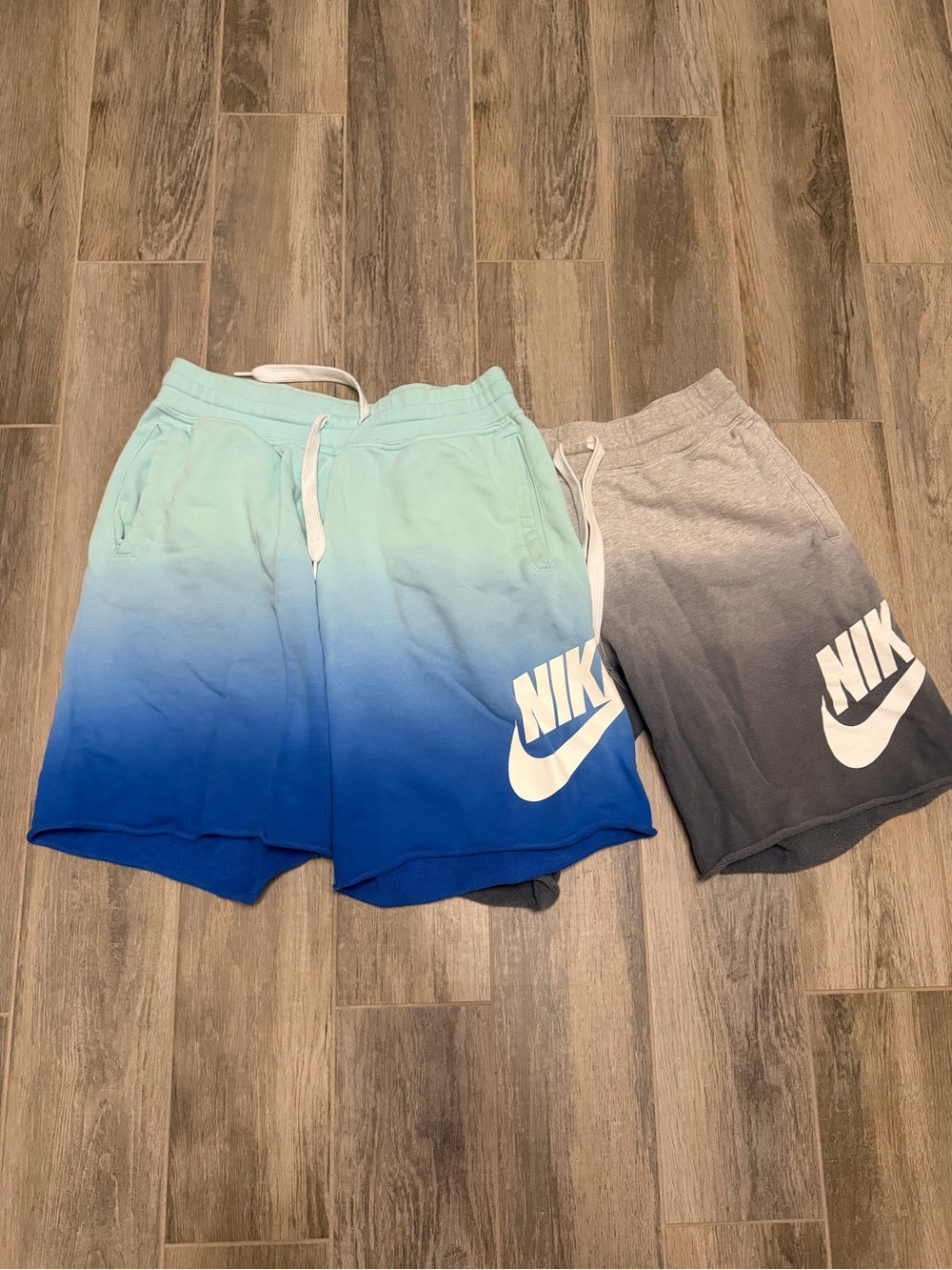 Two pairs Nike Ombre Athletic Shorts - Blue & Gray